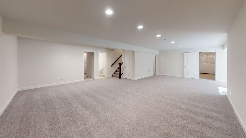 carpeted basement